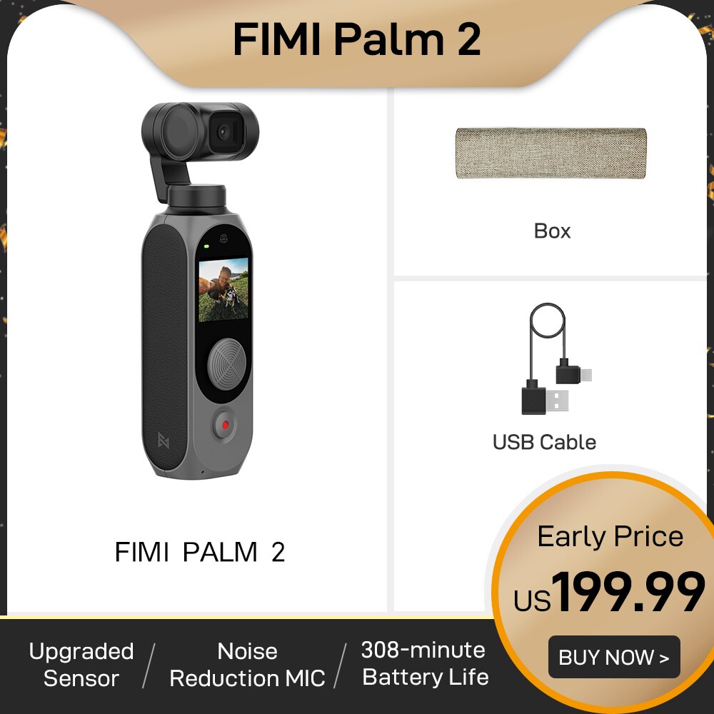 FIMI PALM 2  ī޶ palm2 FPV 4K 100Mbps WiFi  308 min   MIC Face Detection Ʈ Ʈ  